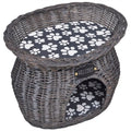 Vidaxl cat bed house scratching post with cushion willow-0